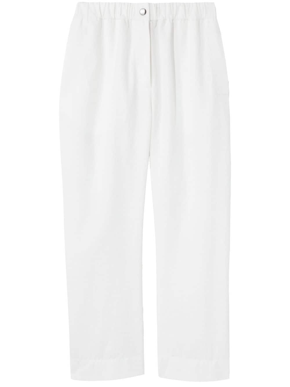 straight-leg cotton-blend trousers - 1