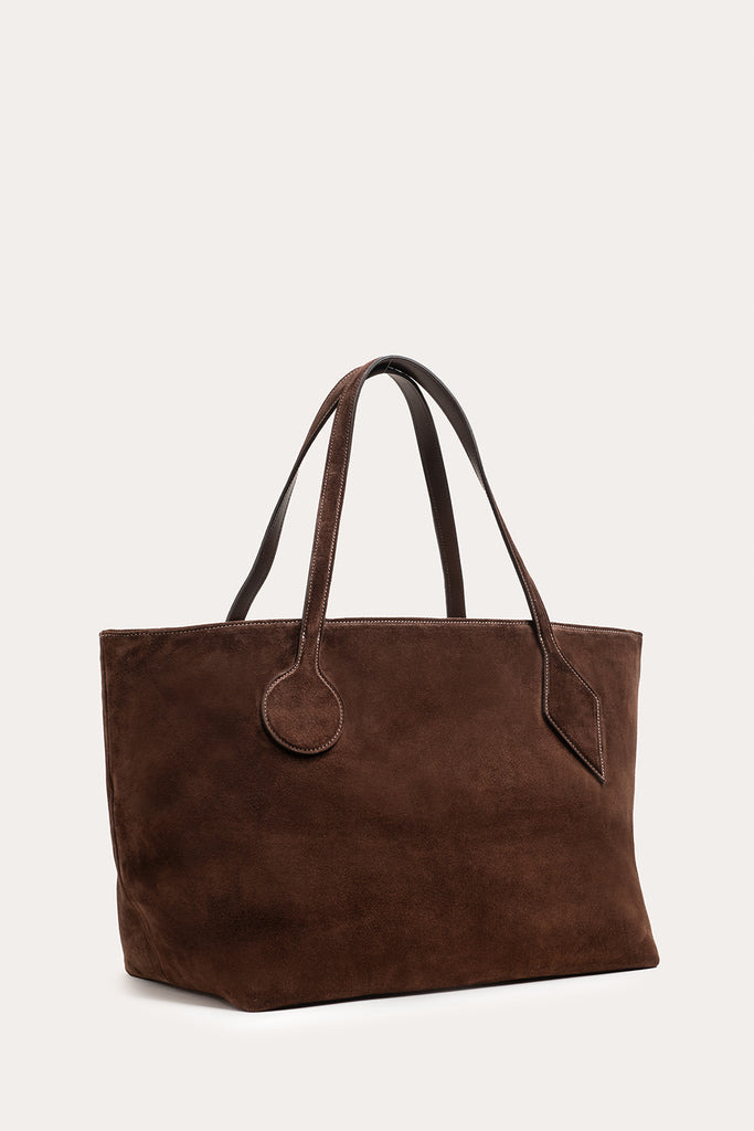 SPROUT TOTE LARGE DARK BROWN SUEDE - 3