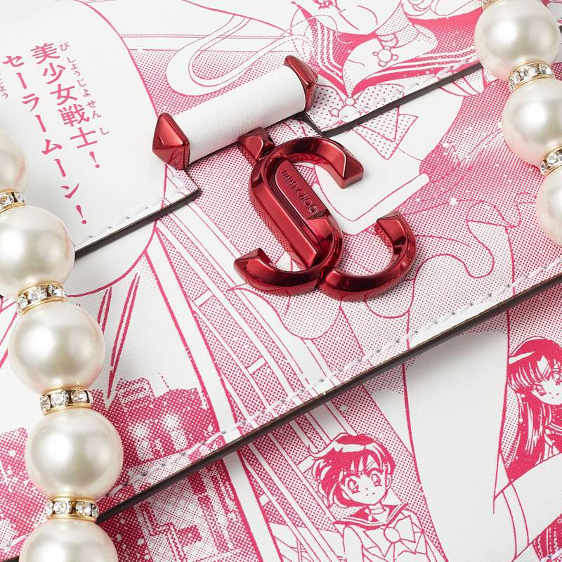 Sailor Moon Varenne Quad XS
Pink Manga Printed Leather Shoulder Bag with Pearl Strap 5