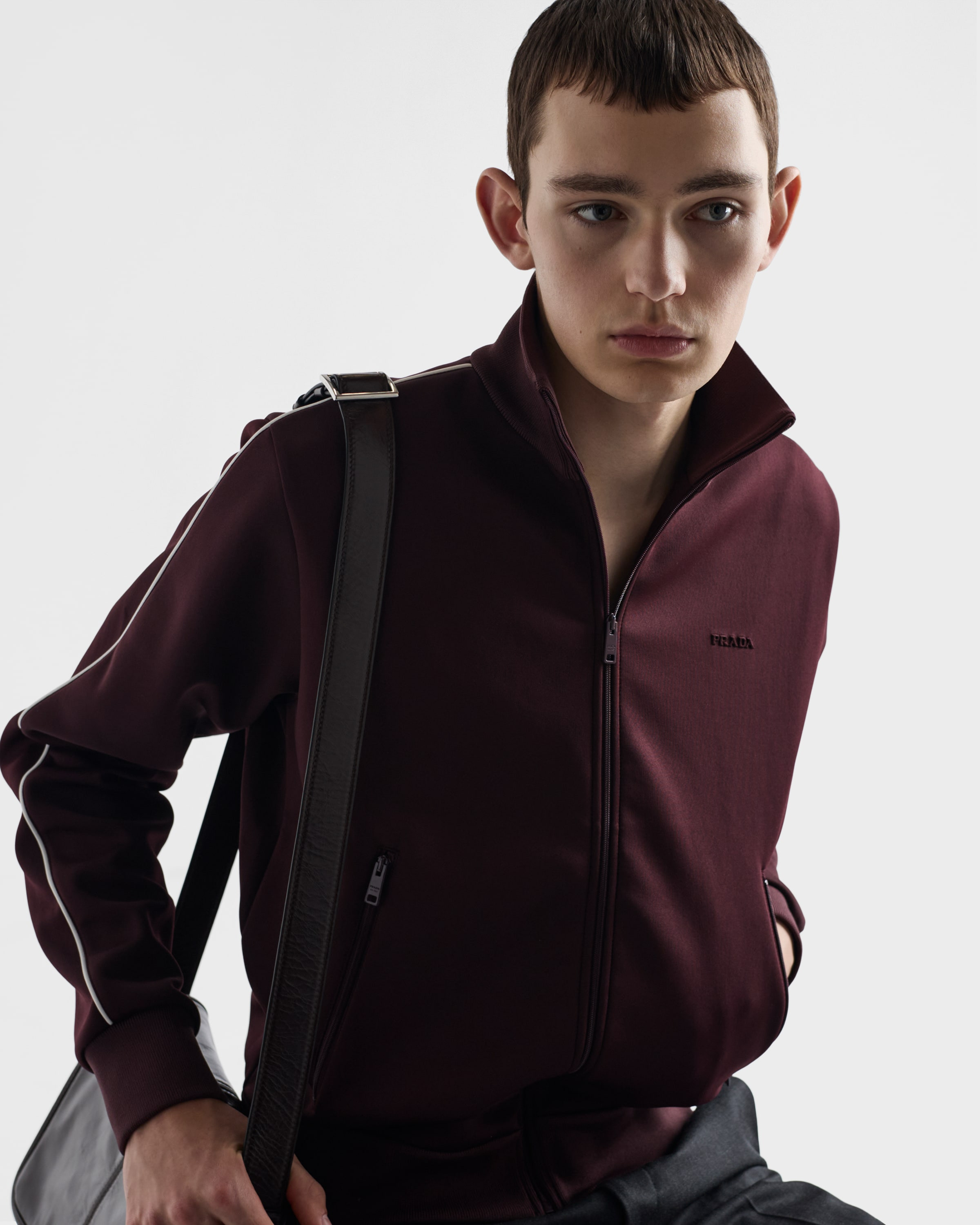 Zippered technical fabric track jacket - 6