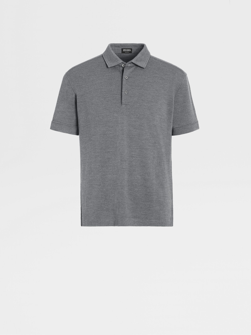 GREY MÉLANGE 12MILMIL12 WOOL POLO SHIRT 1