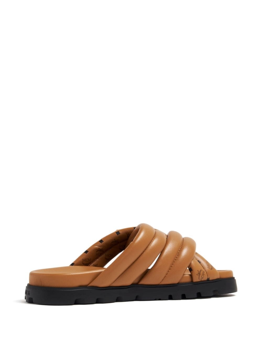 Visetos-print crossover leather slides - 3
