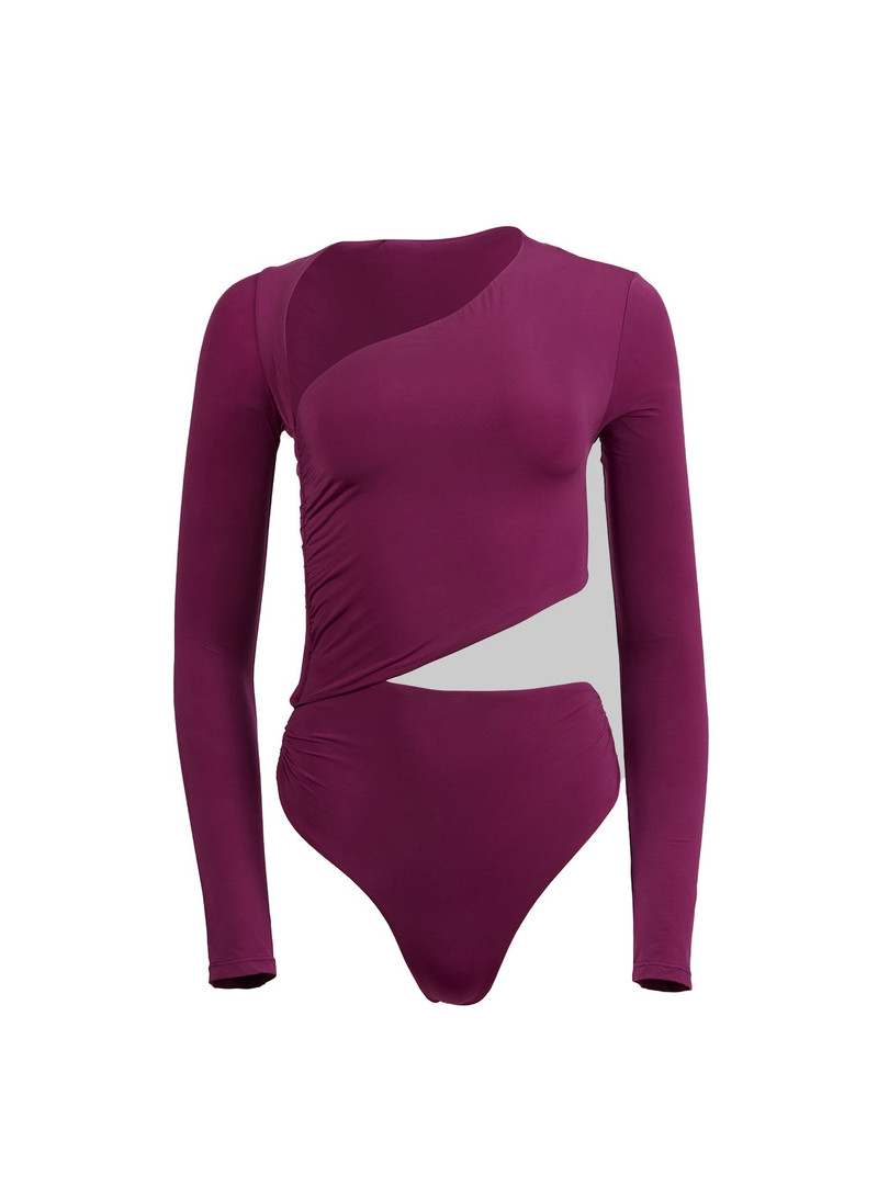 Asymmetric Wrap Bodysuit 1