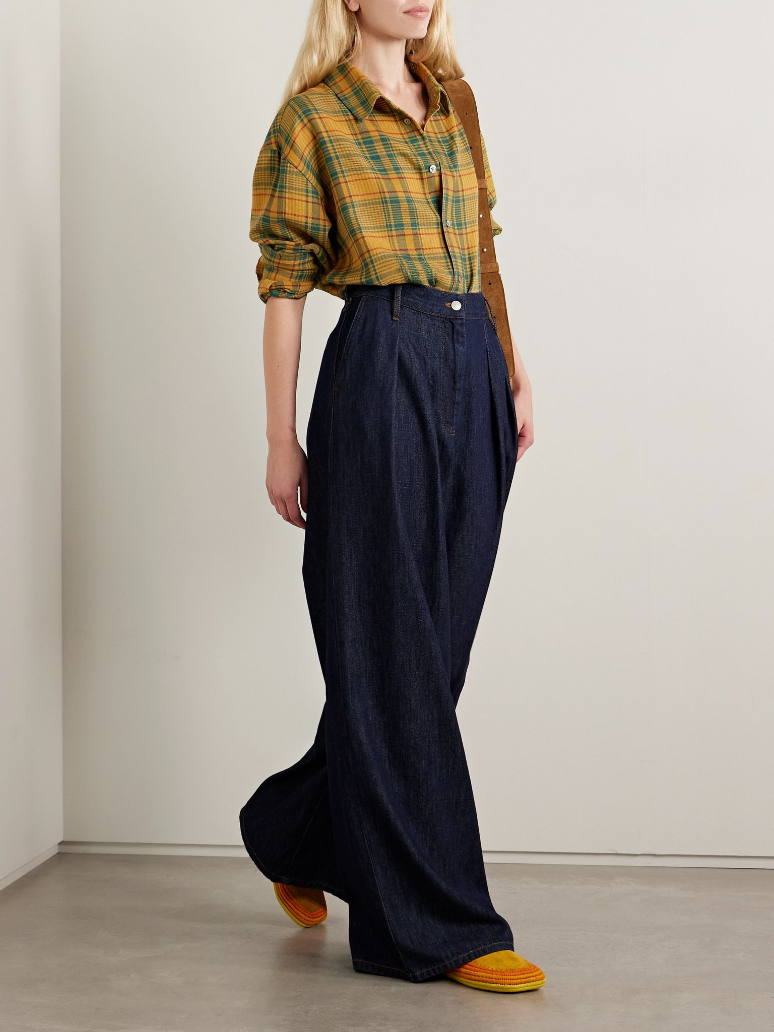 Checked cashmere and wool-blend shirt Multi - 2