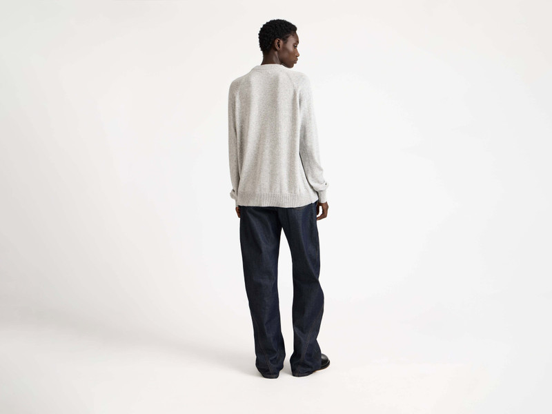 WOMENS RAGLAN JUMPER IN MID GREY MELANGE 3
