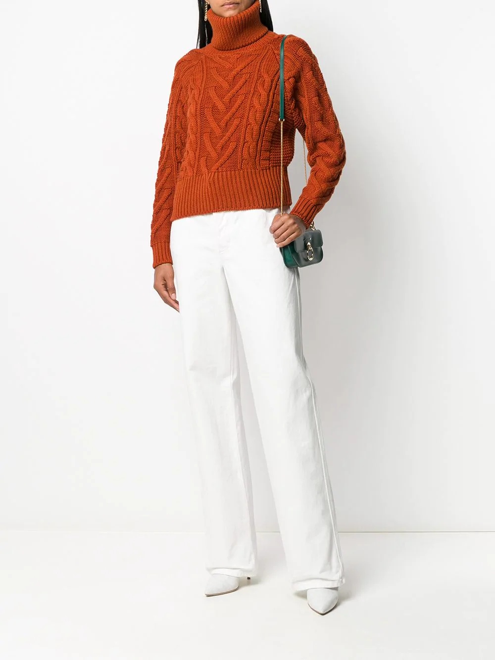 cable-knit rollneck jumper - 2