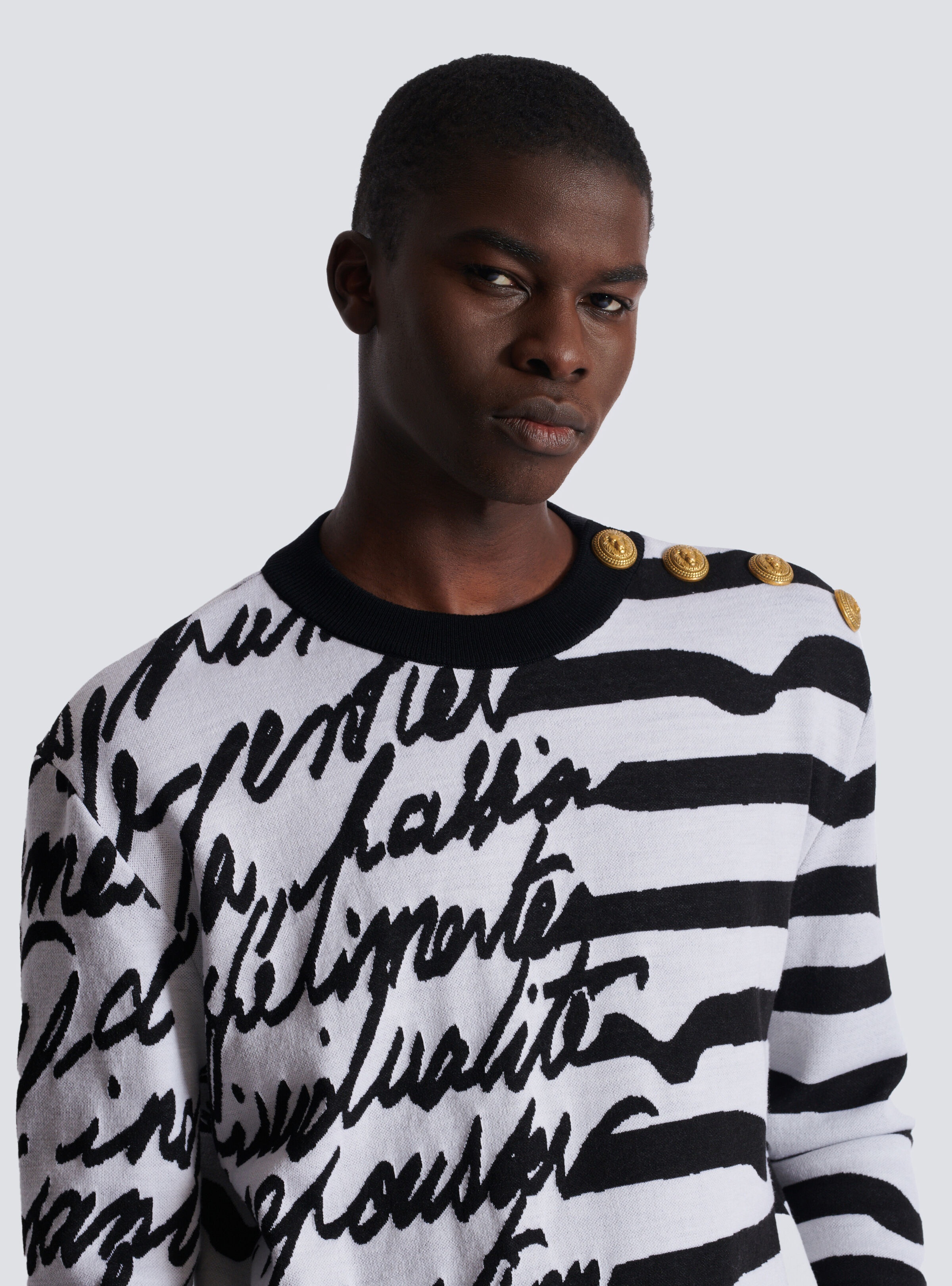 Striped "Love Letter" knit jumper - 7