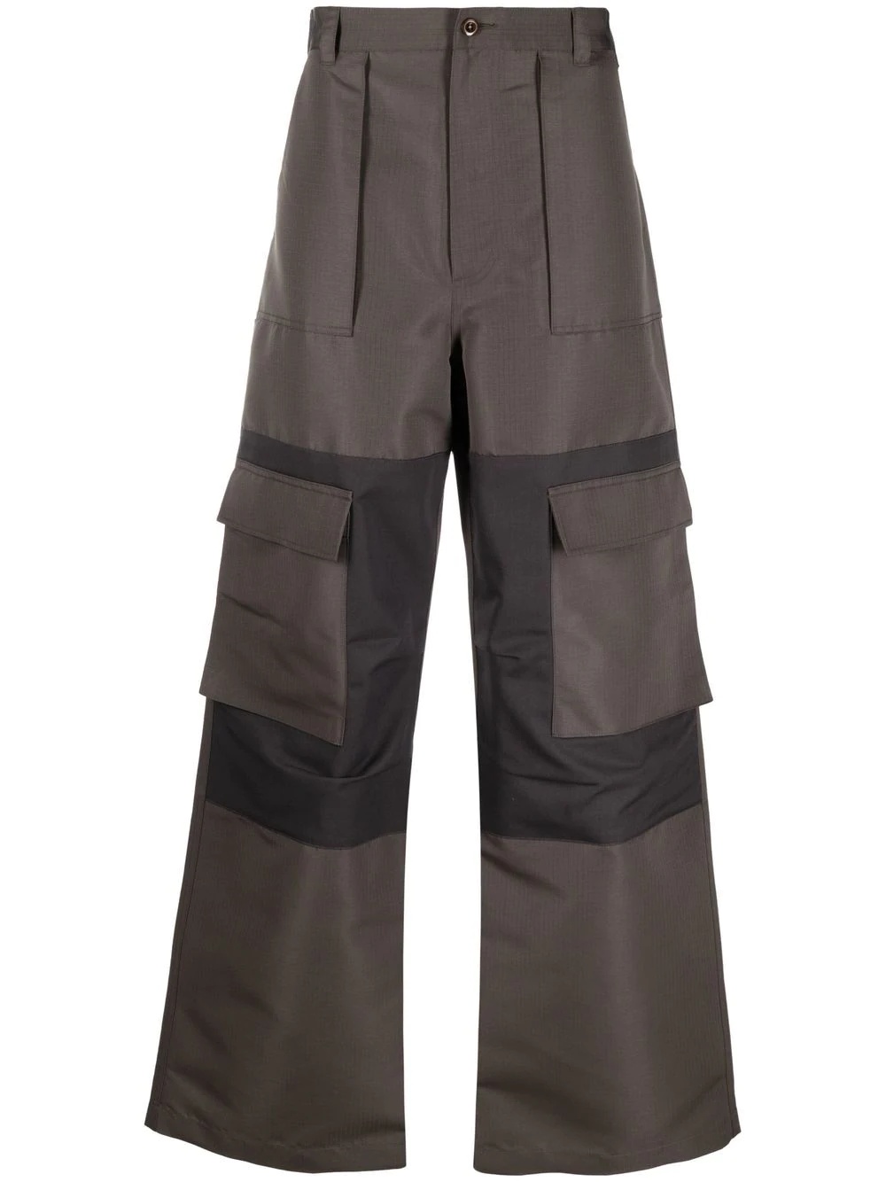 panelled straight-leg cargo trousers - 1