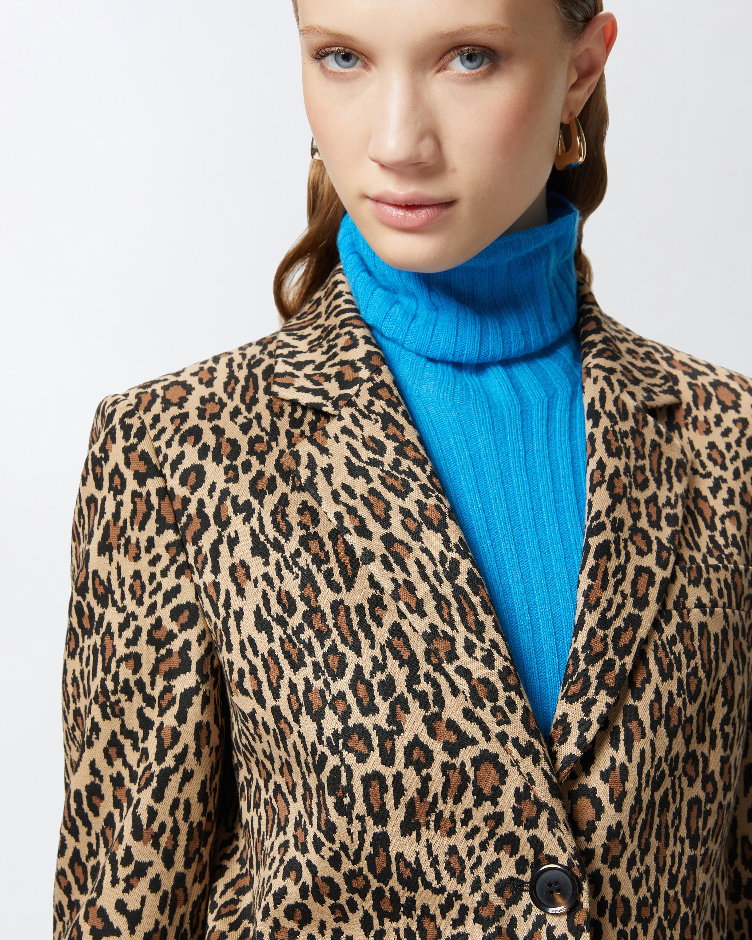 SINGLE-BREASTED BLAZER WITH SPOTTED PATTERN - 5