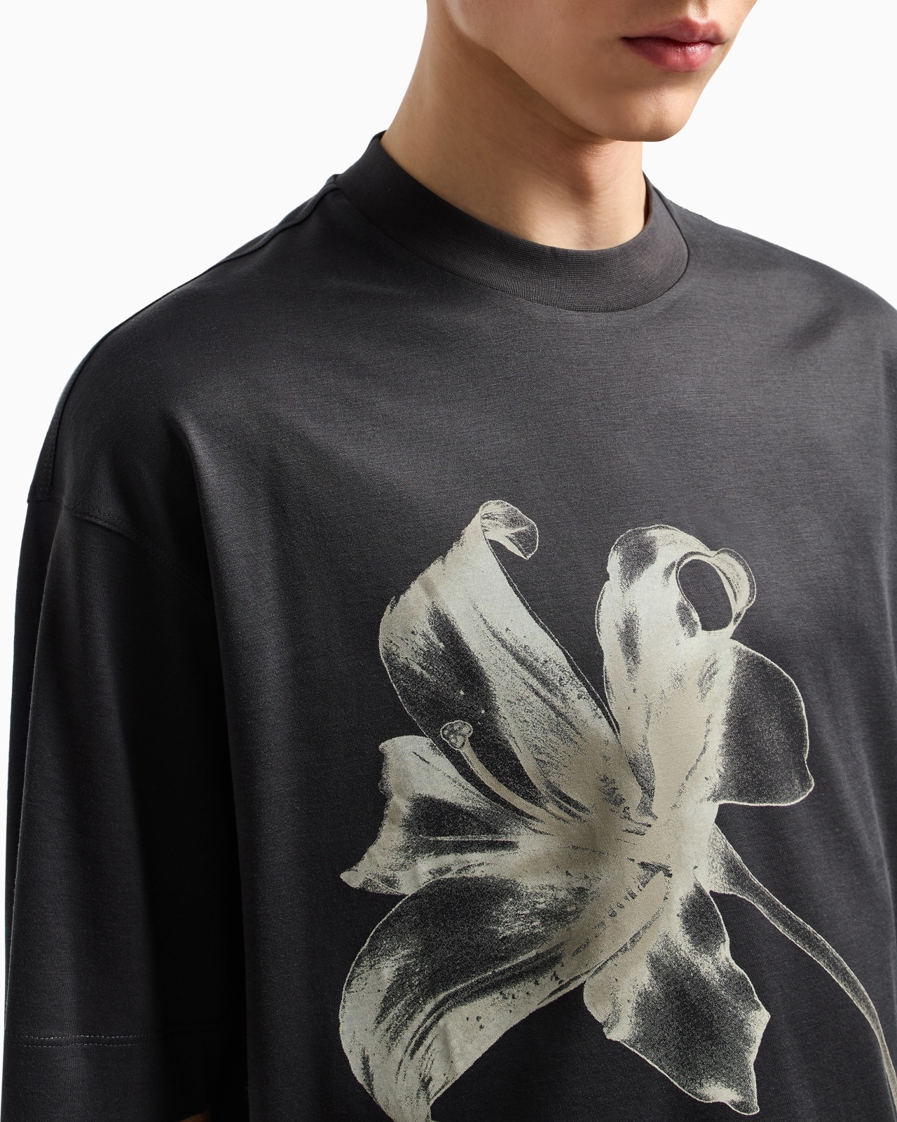 ASV LYOCELL BLEND JERSEY OVERSIZED T-SHIRT WITH LILY PRINT - 5