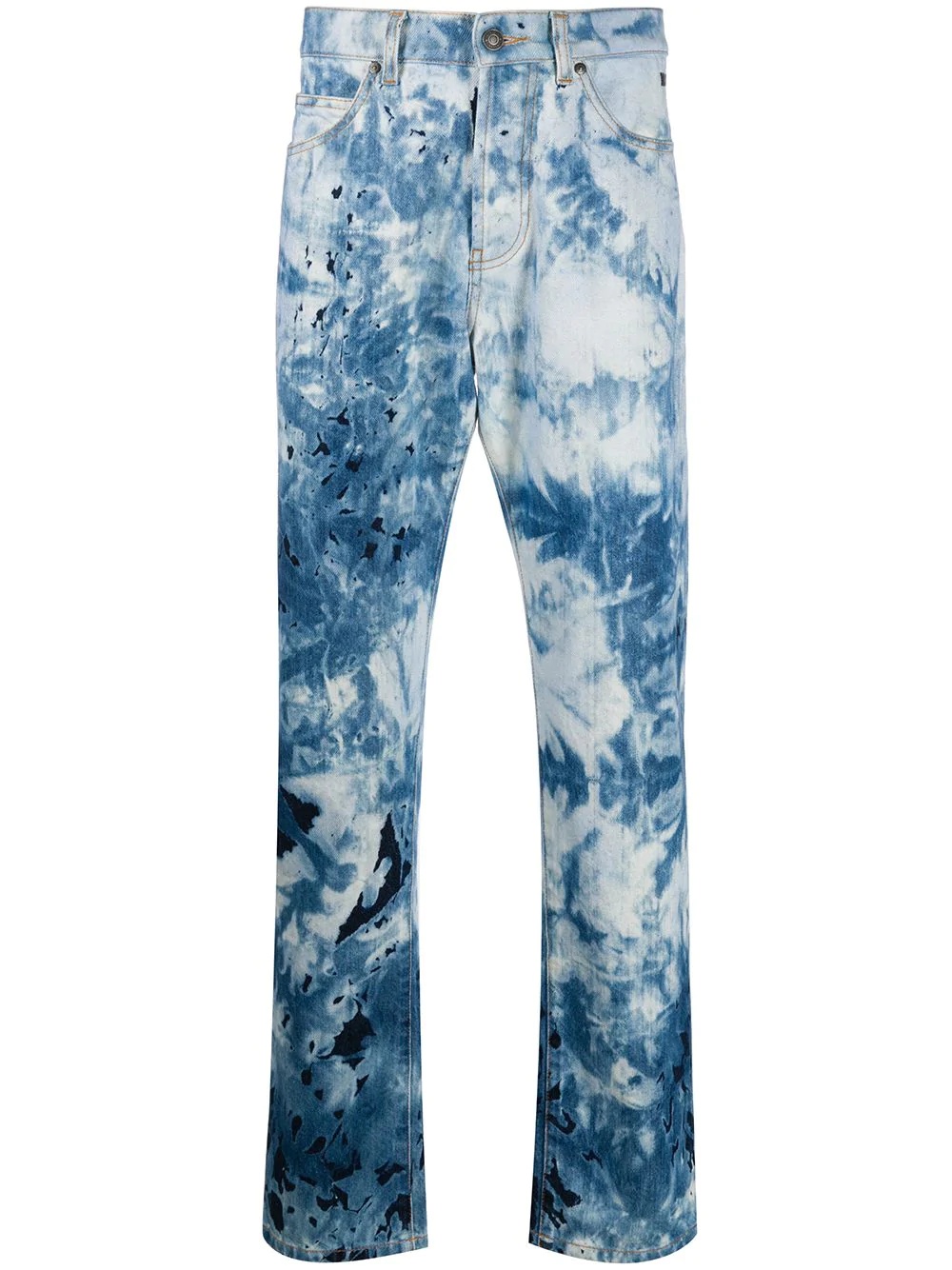 tie-dye straight-leg jeans - 1