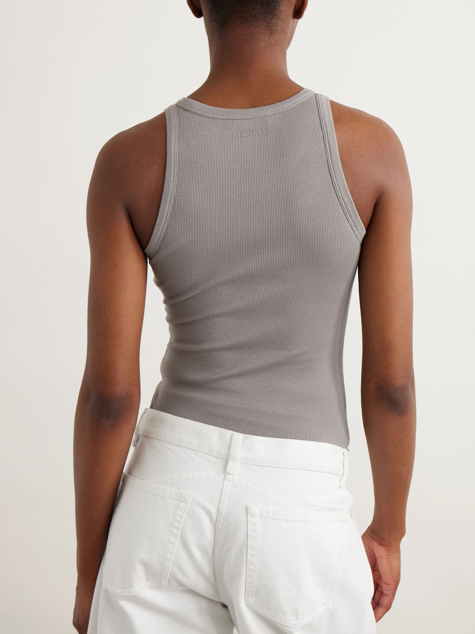 Ribbed-knit bodysuit Gray - 3