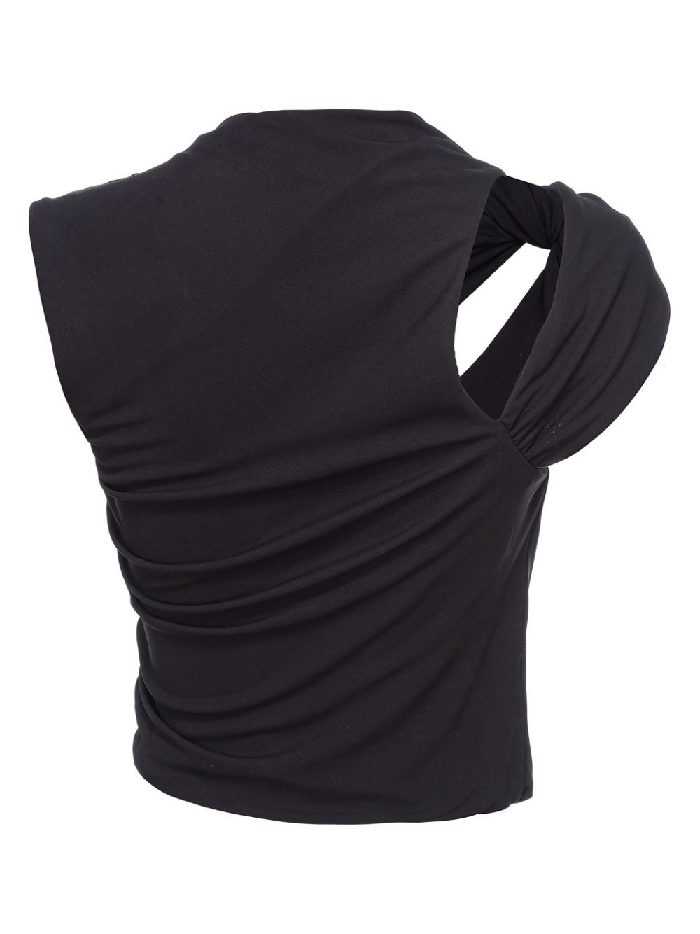 asymmetric ruched cut-out top - 2