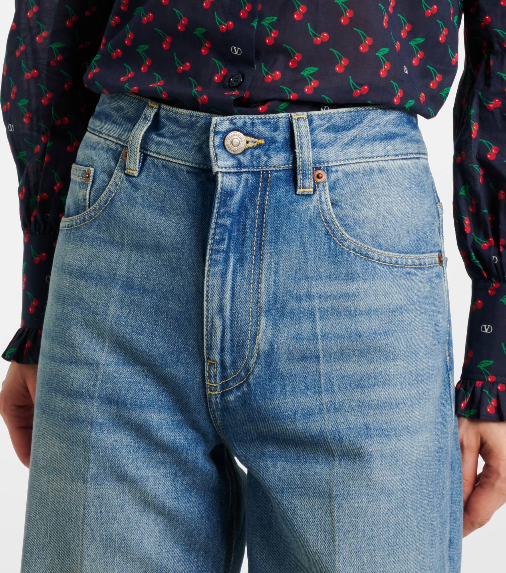 Faded wide-leg jeans - 4
