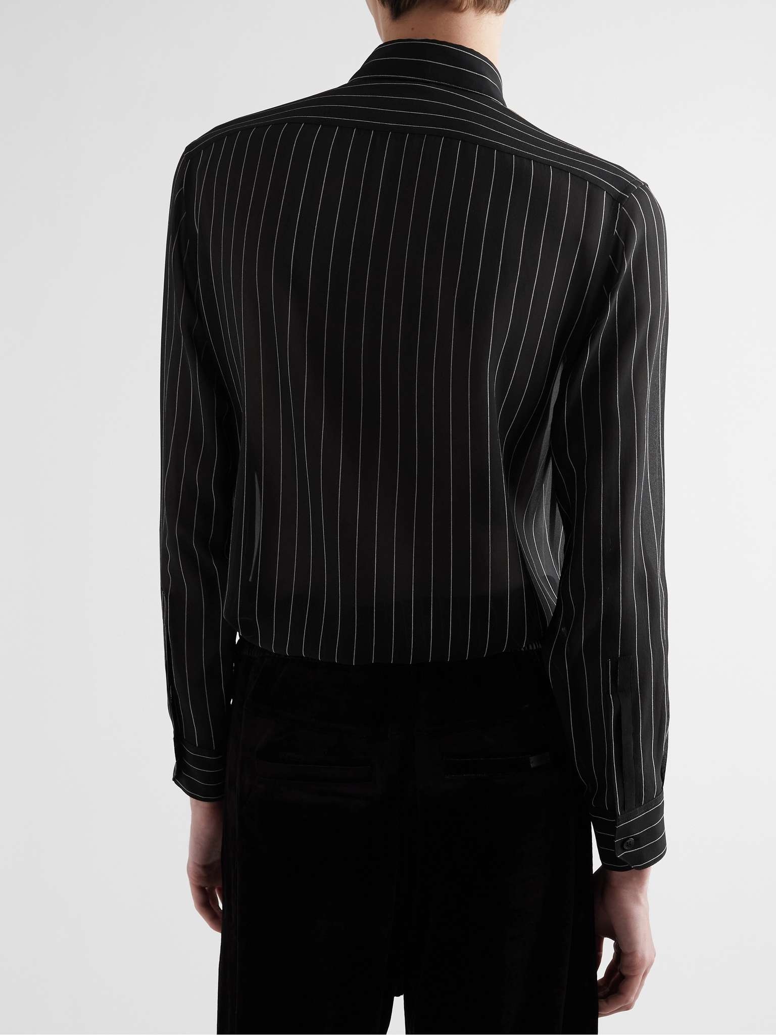 Pinstriped Silk-Georgette Shirt - 5