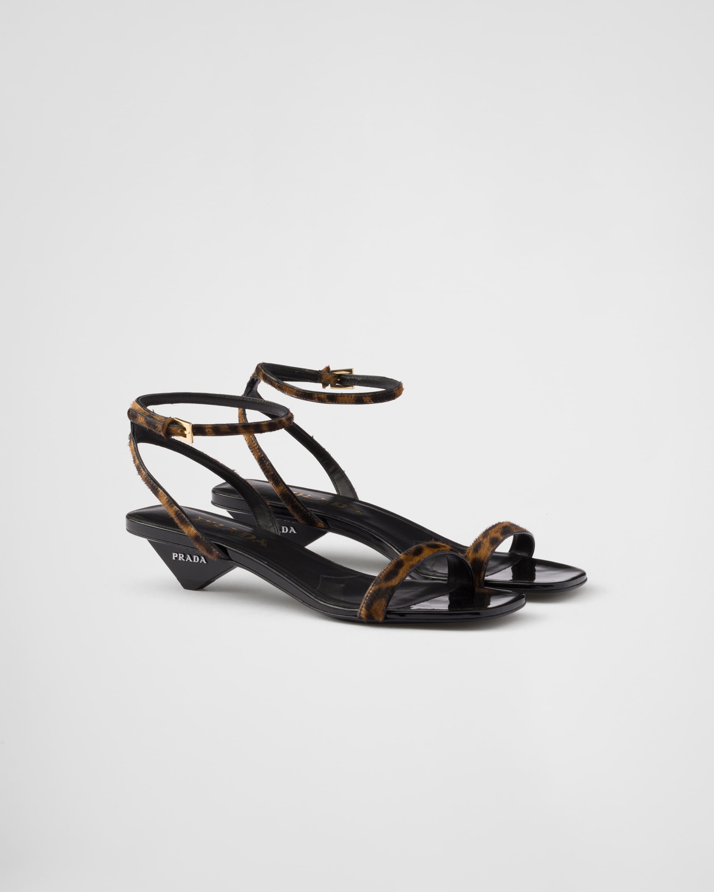 Printed leather sandals - 1