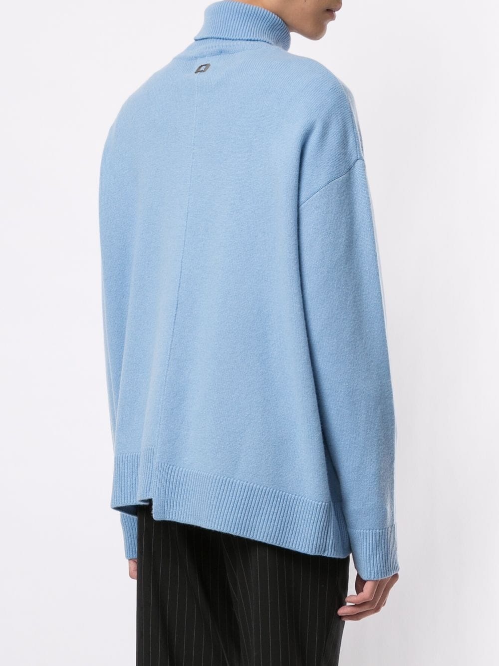 asymmetric-hem roll neck sweater - 4