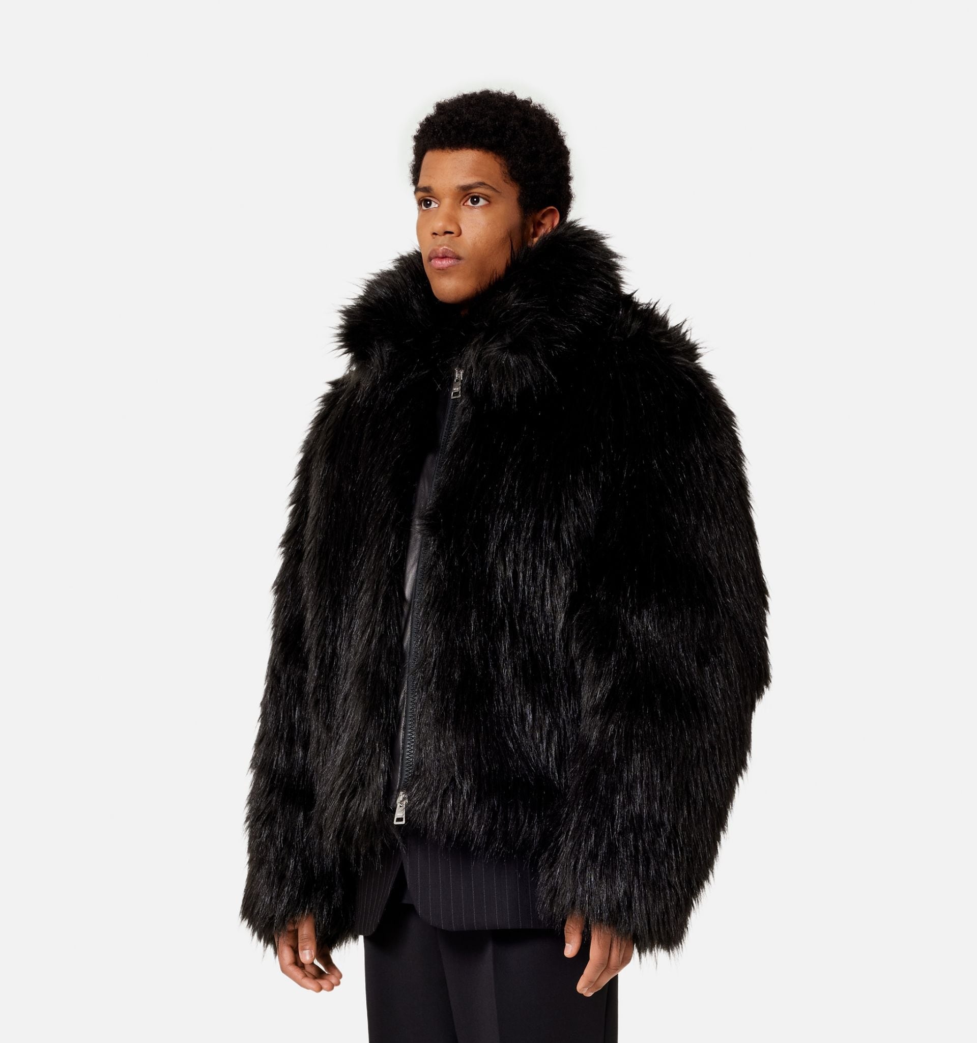 Zipped Synthetic Fur Jacket - 4