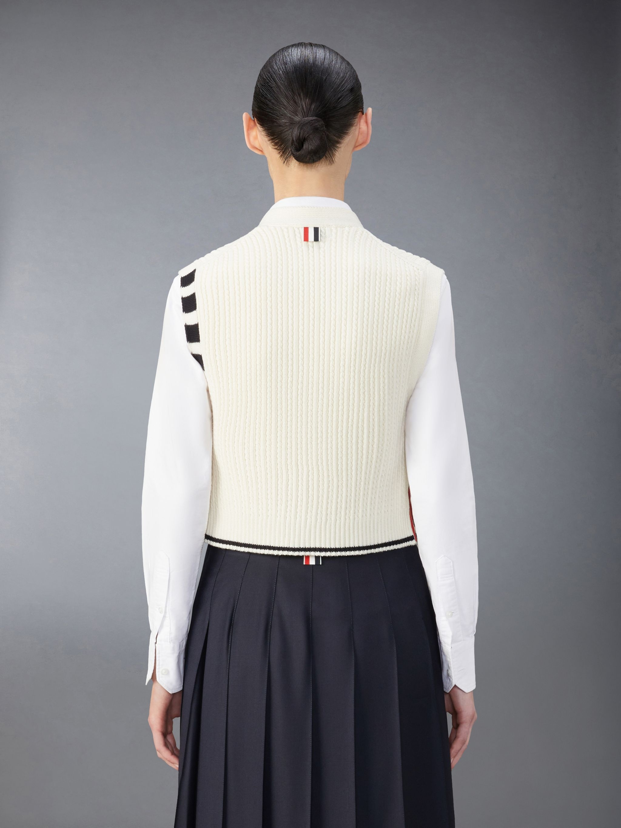 cropped cable-knit vest - 2