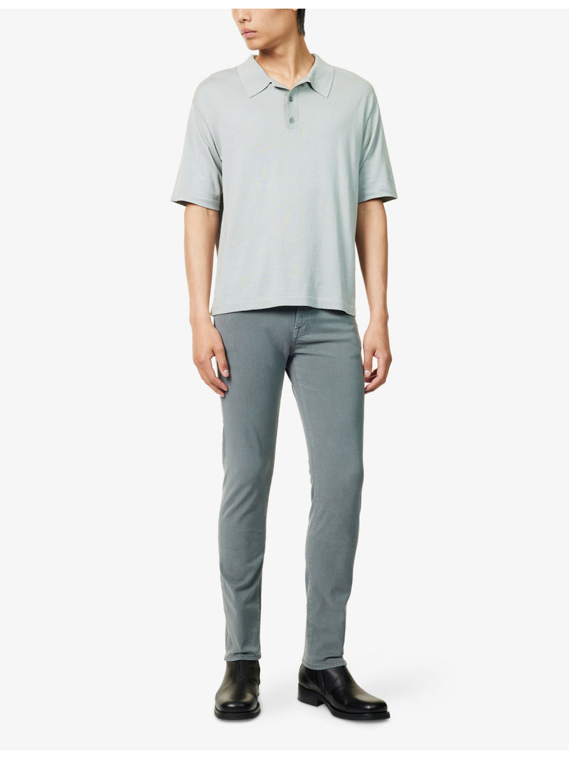 FRAME Regular-Fit Silk-And-Cotton Fine-Knit Polo Shirt outlook