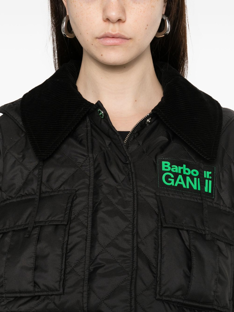 x Ganni quilted hooded coat 5
