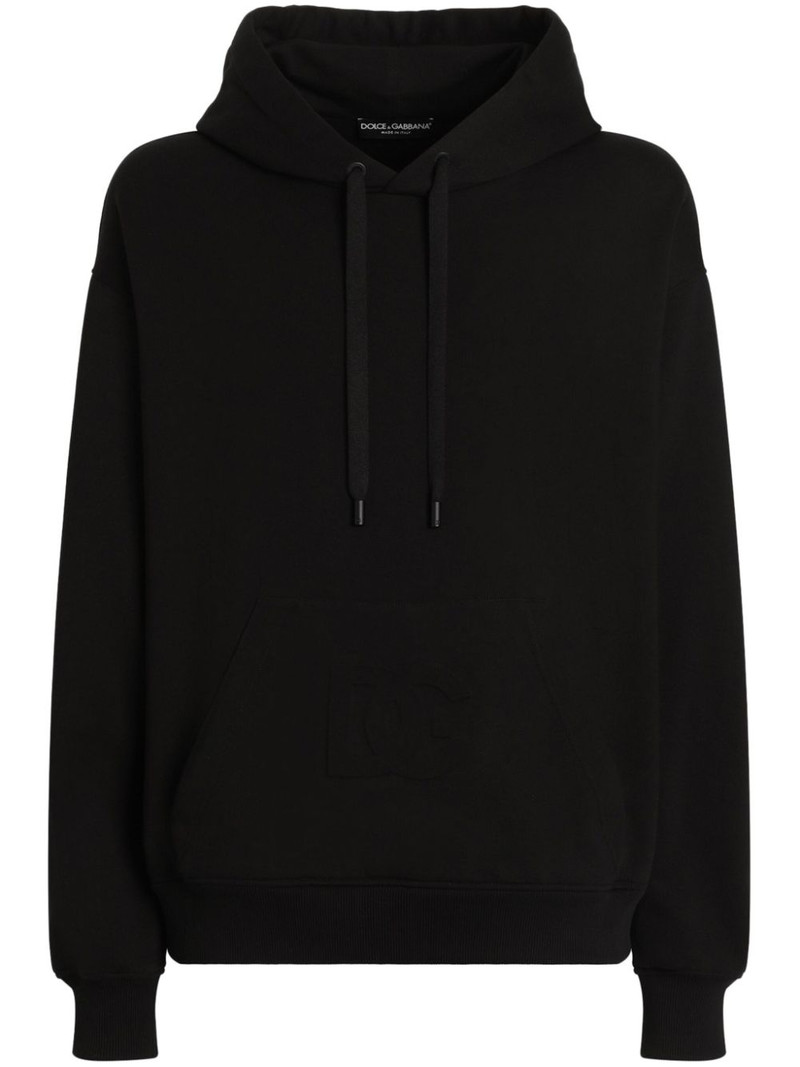 logo-embossed hoodie 1