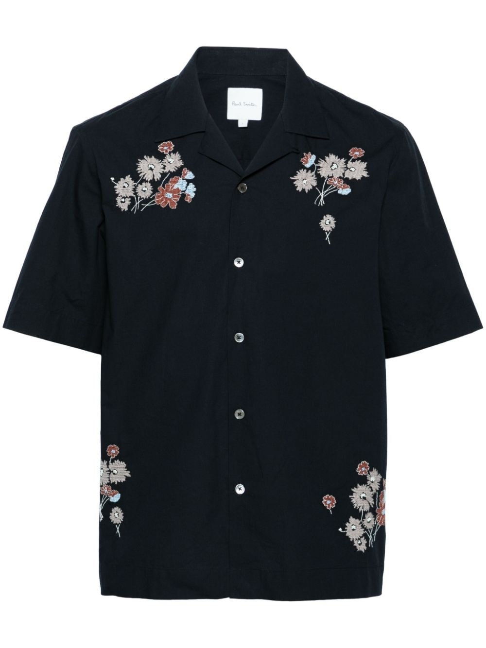 floral-embroided cotton shirt - 1