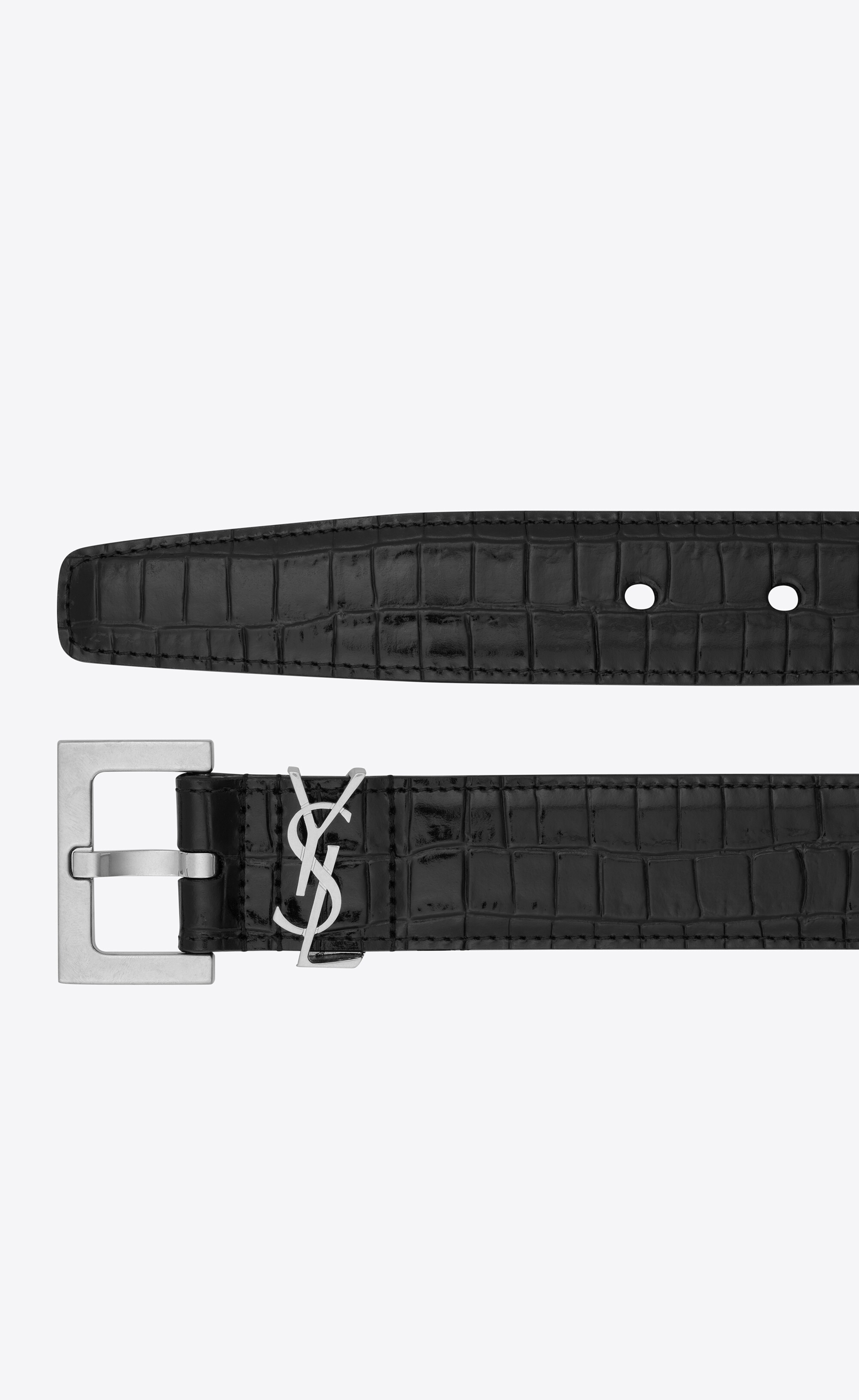 cassandre belt in crocodile-embossed leather - 2