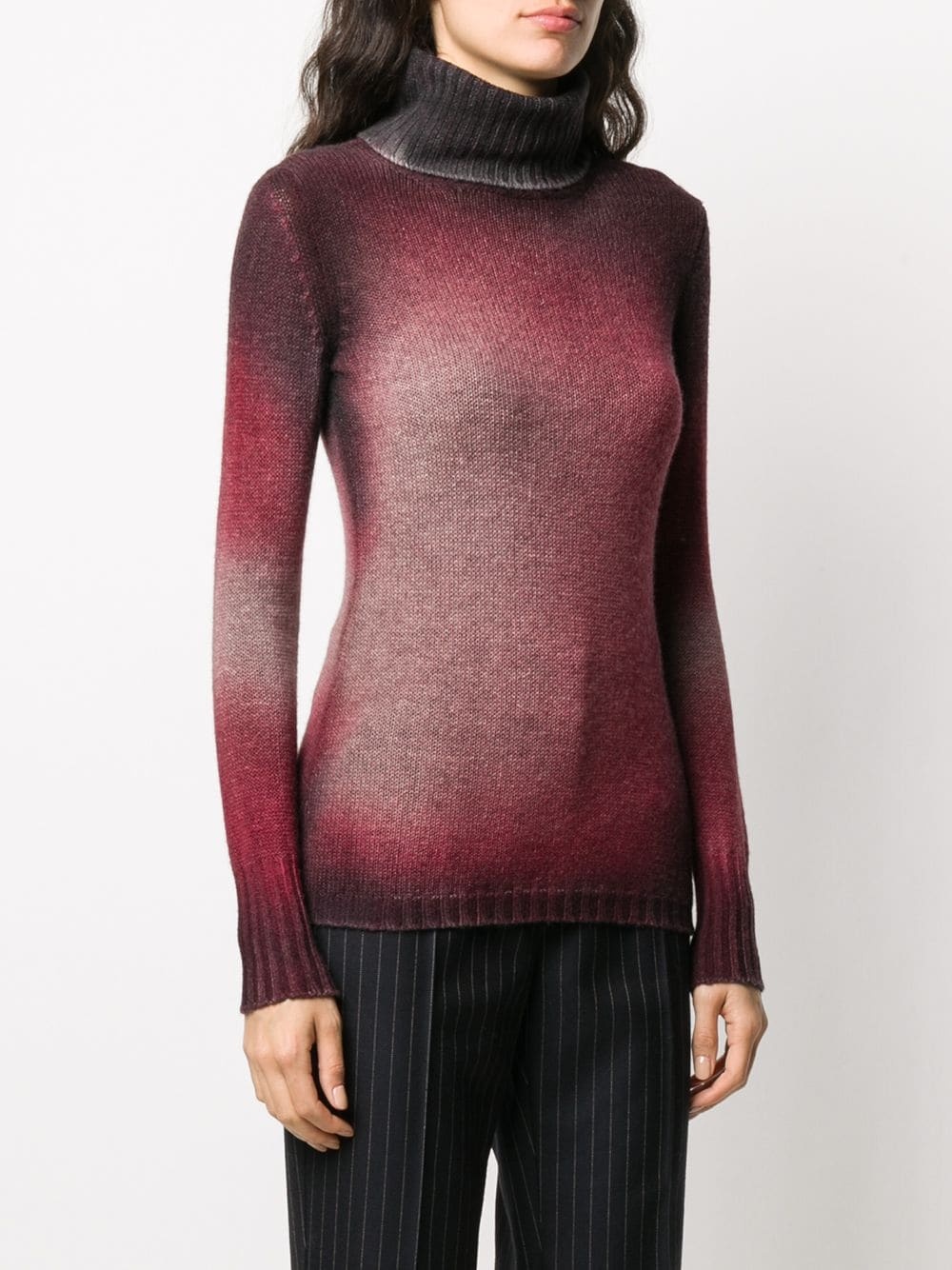 faded roll-neck cashmere jumper - 3