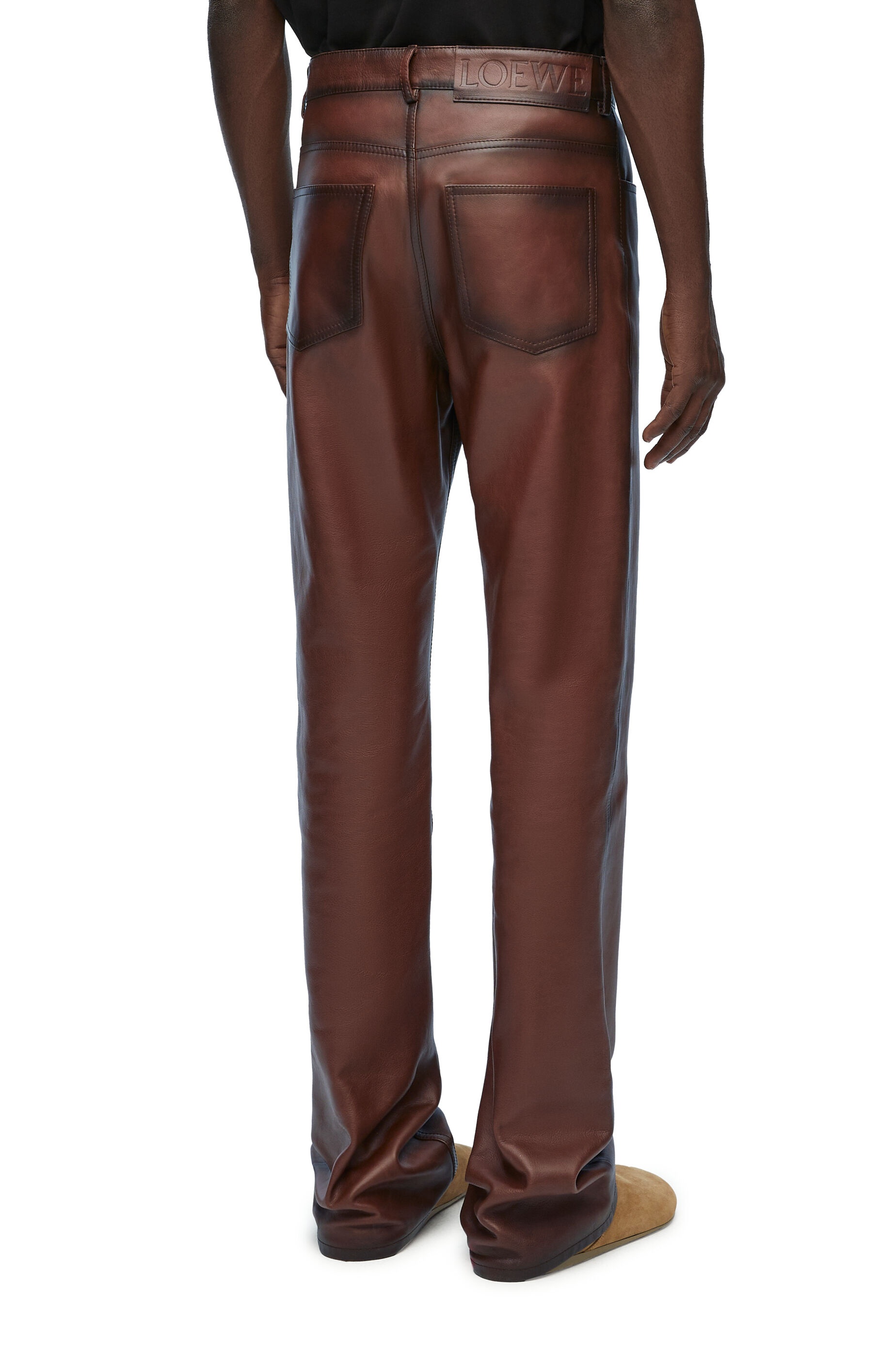 Bootleg trousers in nappa calfskin - 4