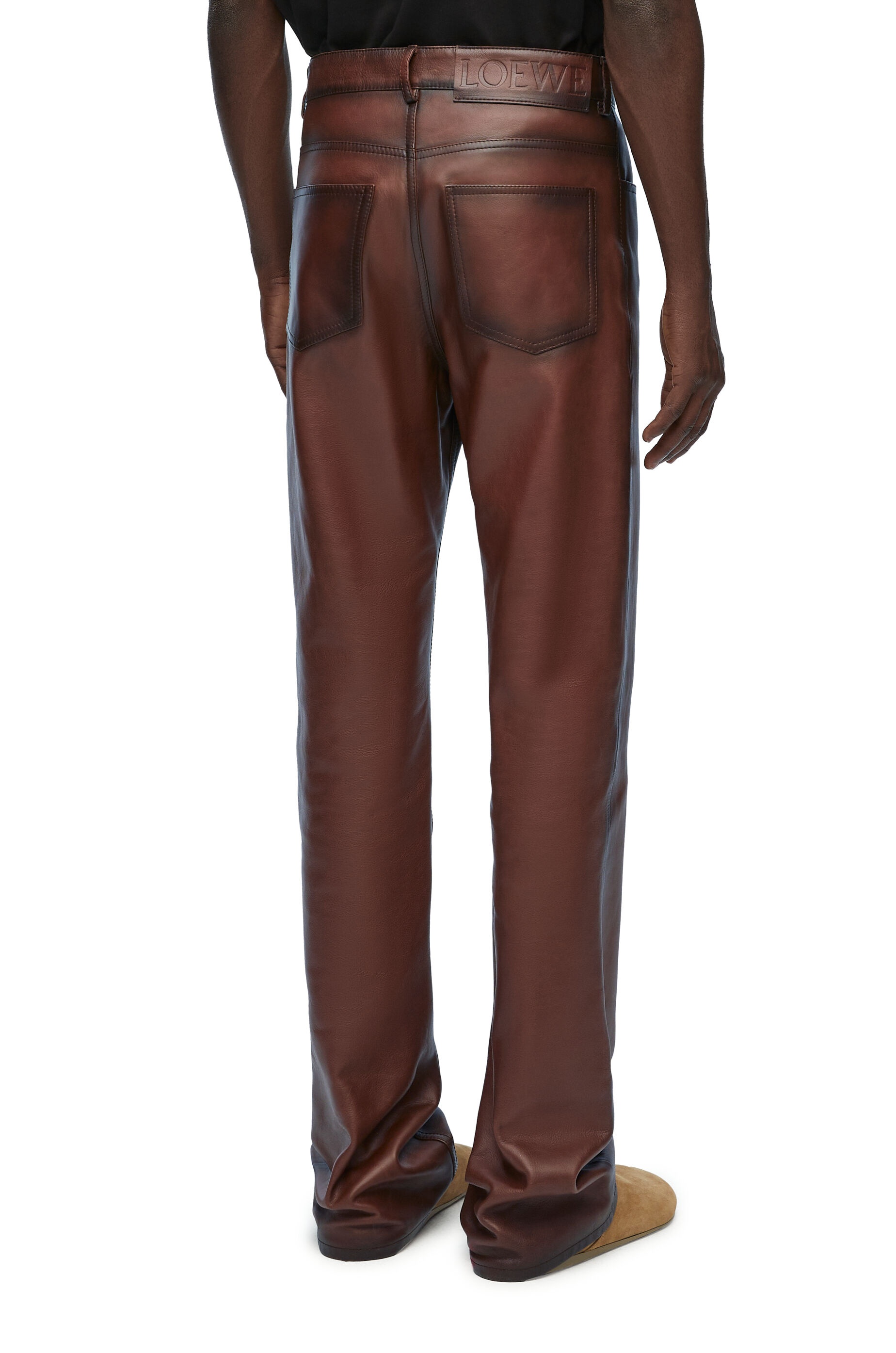 Bootleg trousers in nappa calfskin - 4