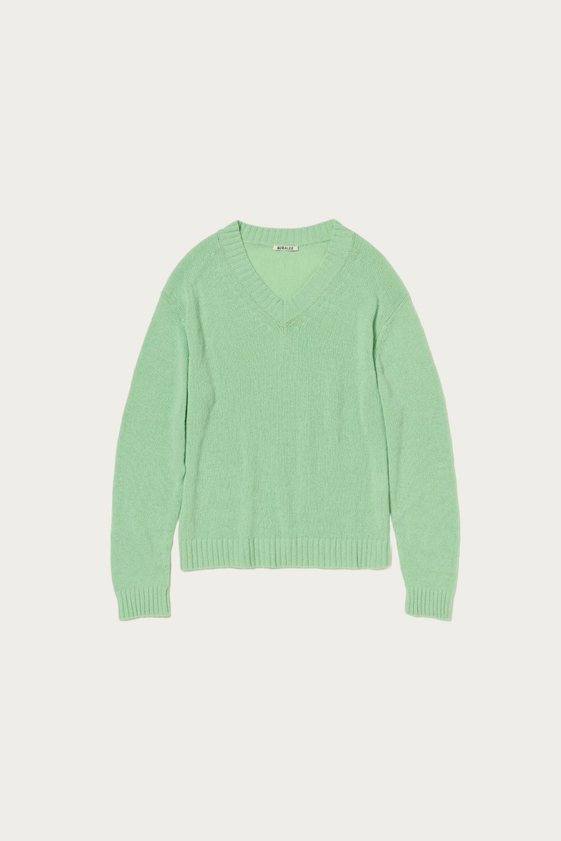 Summer Cashmere Knit V-Neck P/O - Light Green - 1