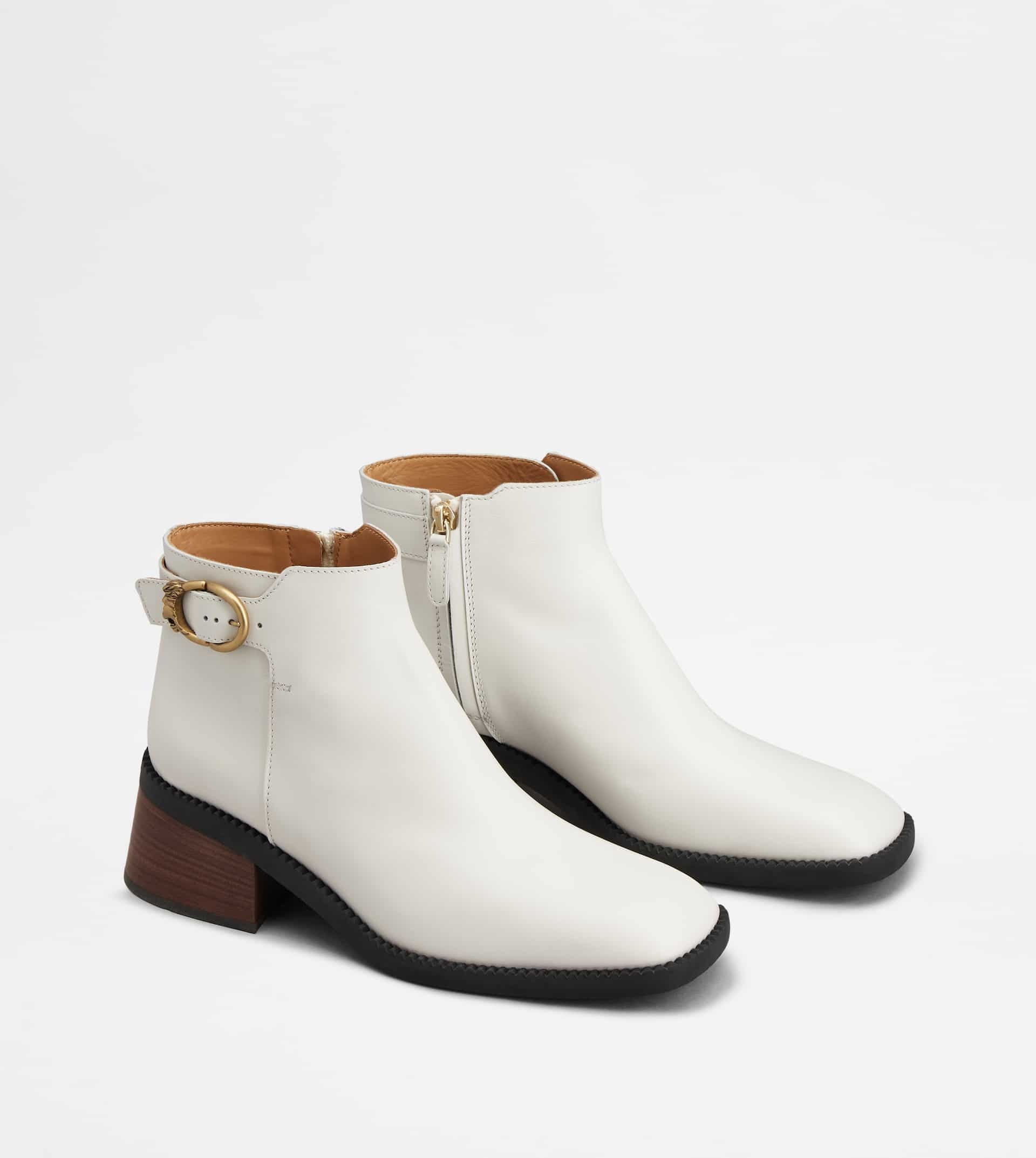 TOD'S ANKLE BOOTS IN LEATHER - WHITE - 3