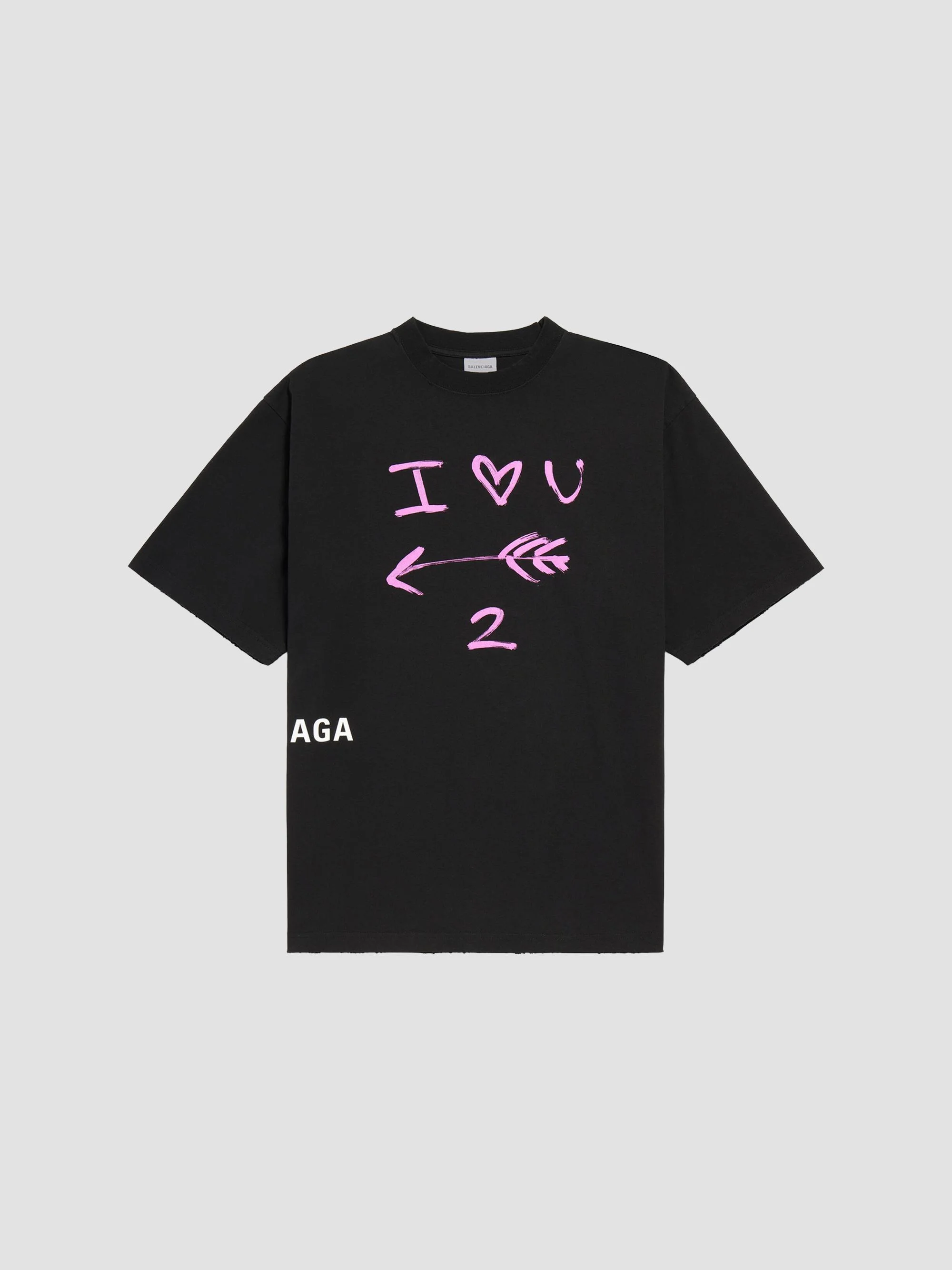 Men's I Love U Medium Fit T-Shirt - Black - 1