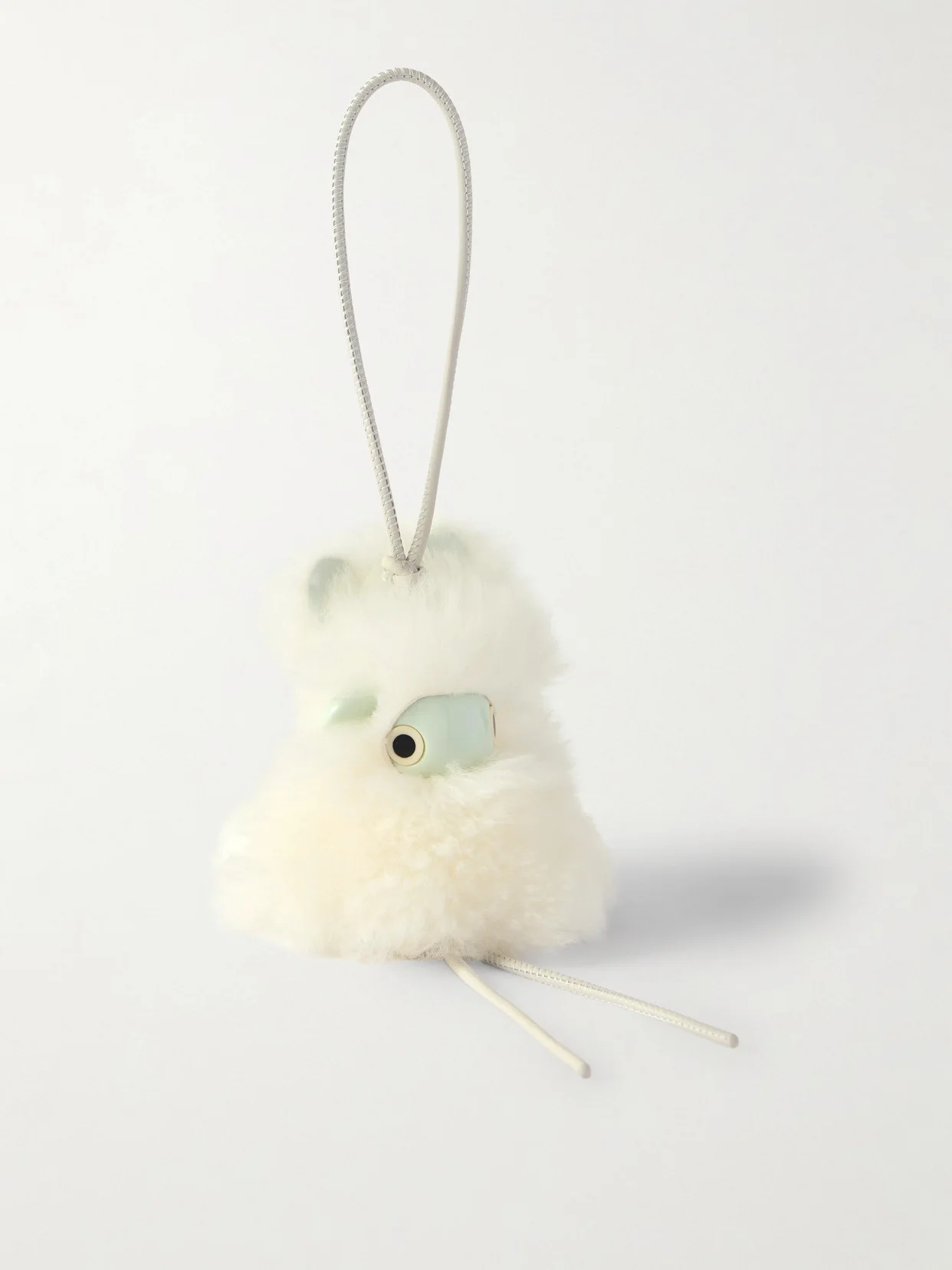 Bunny Puzz Shearling And Acetate Bag Charm - 1