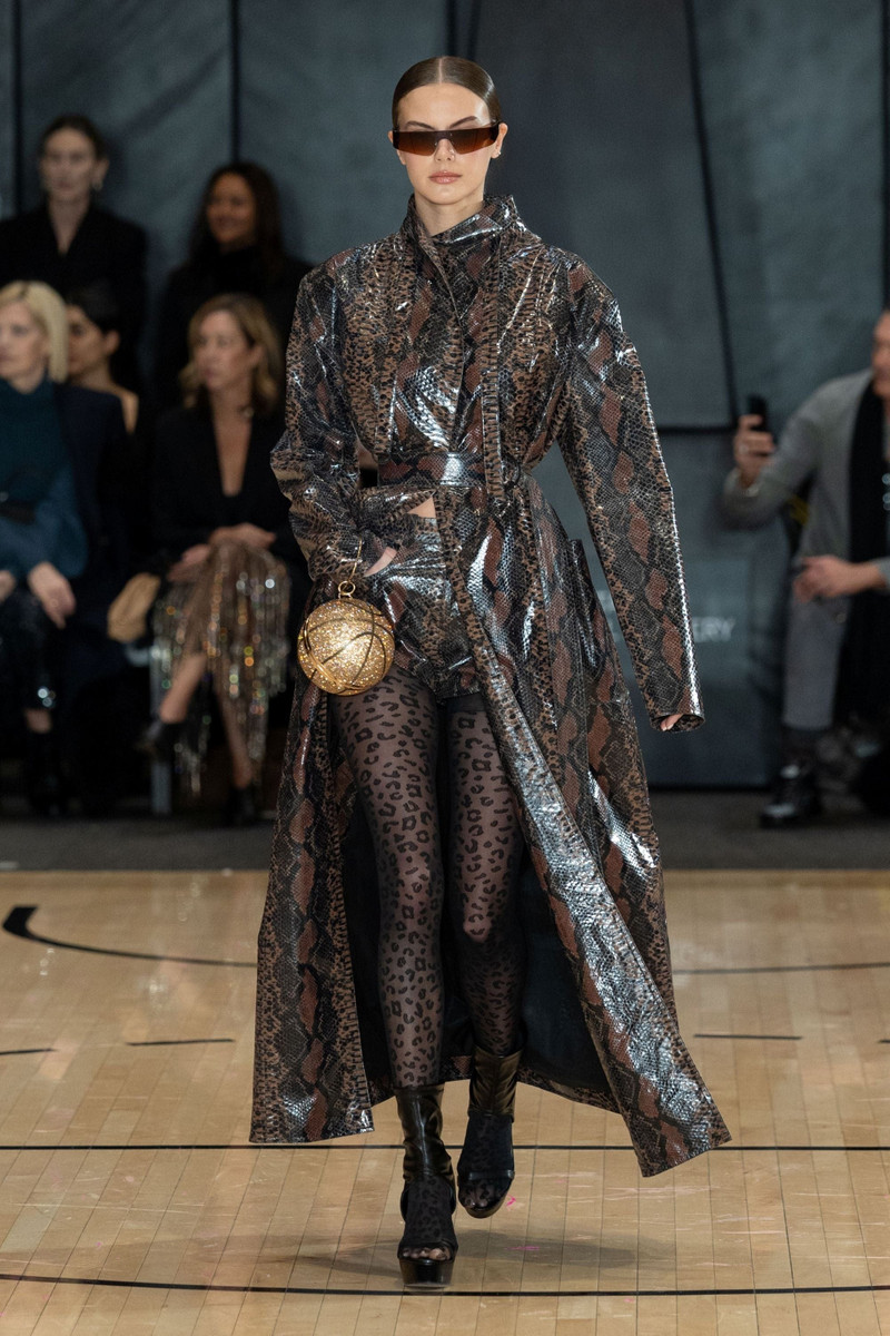 LAPOINTE Laminated Snake Belted Trench outlook