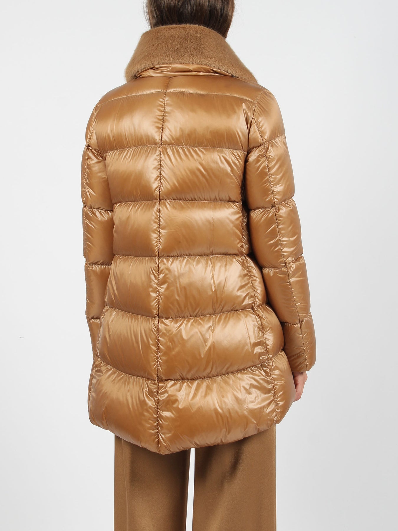 Eco-fur collar down jacket - 4