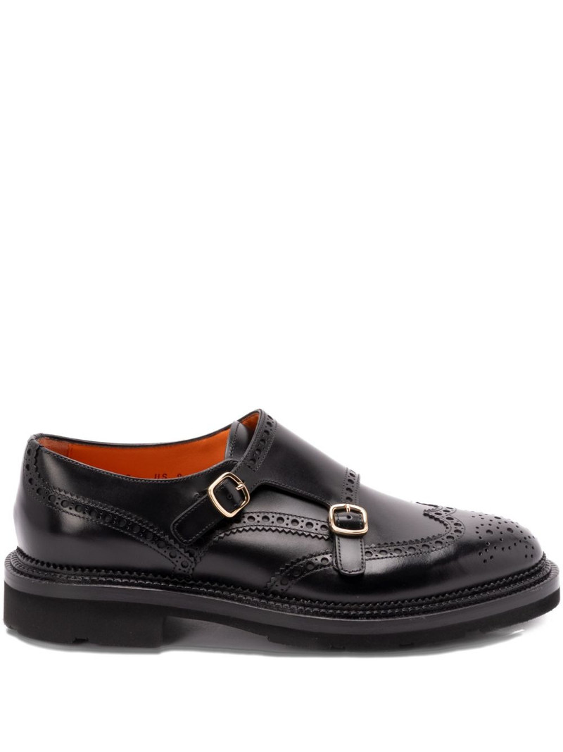 leather brogue-detailing monk shoes 1