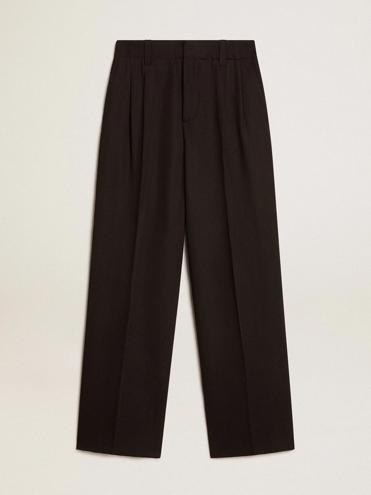 Black wool and viscose blend pants - 1