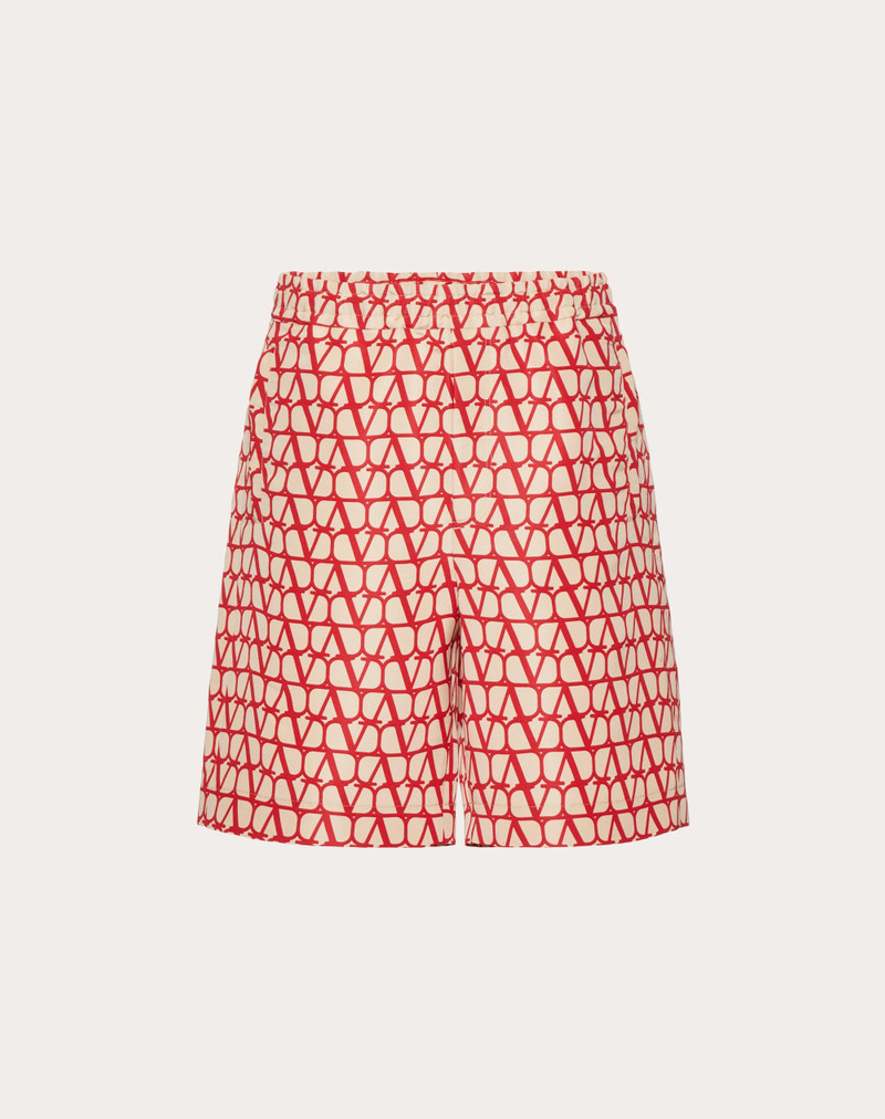 ALL-OVER TOILE ICONOGRAPHE PRINT SILK FAILLE BERMUDA SHORTS 1