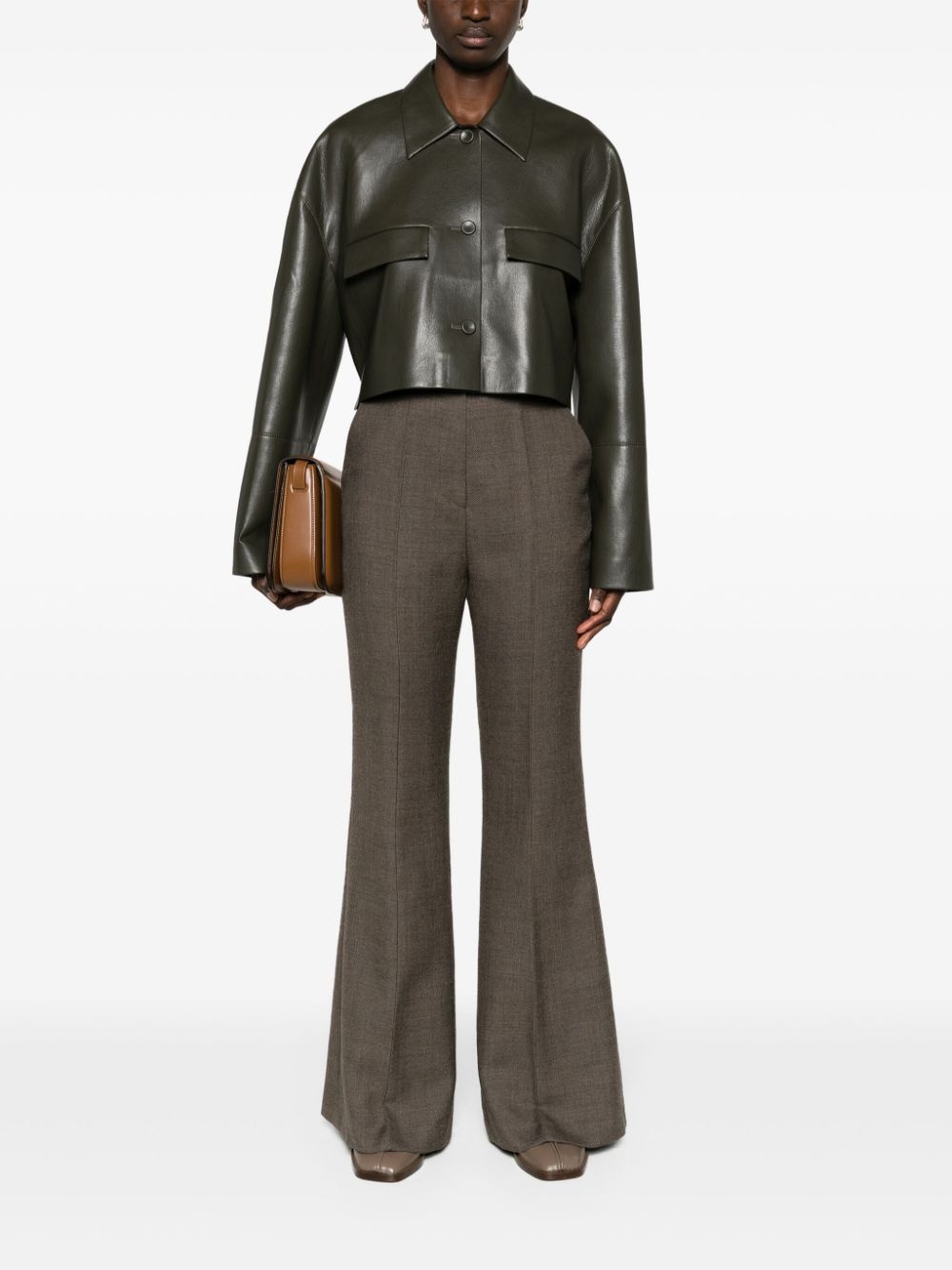high-rise flared trousers - 2