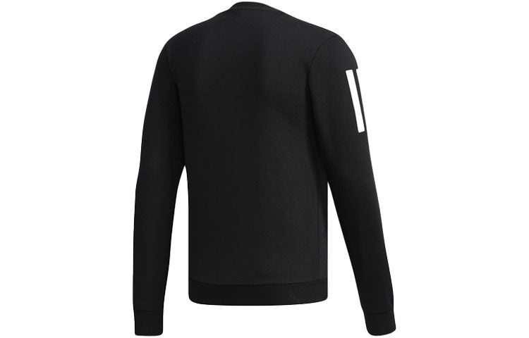 adidas neo Athleisure Casual Sports Knit Round Neck Pullover Black DX0043 - 2