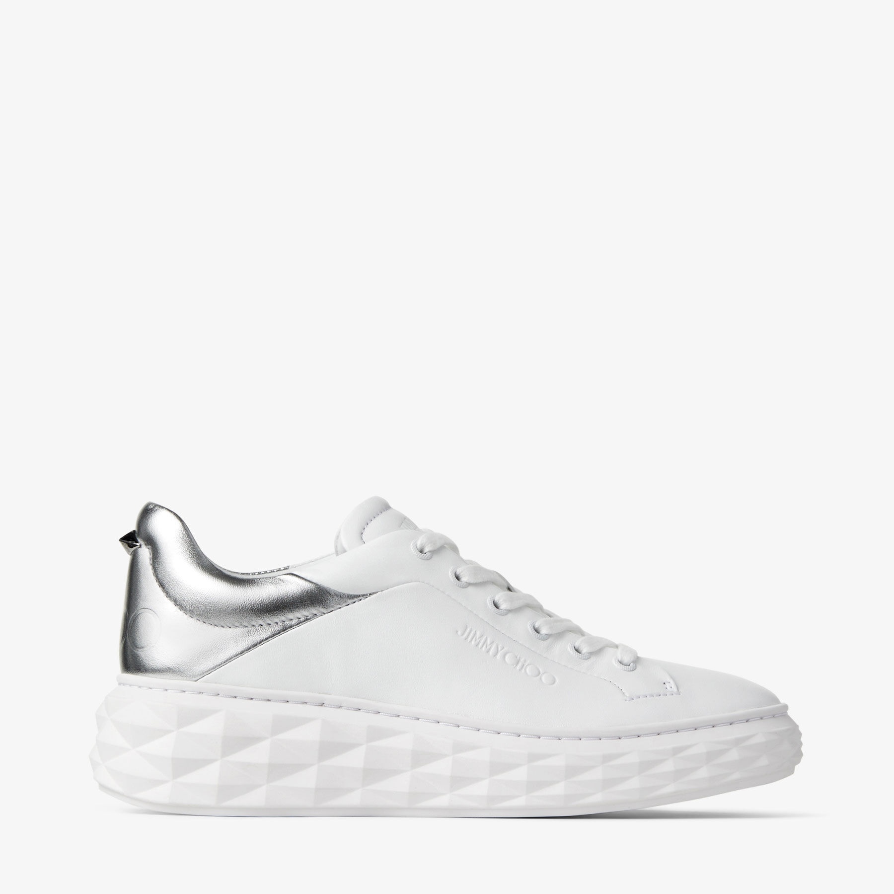 Diamond Maxi/f Ii
White and Silver Leather Trainers with Platform Sole - 1