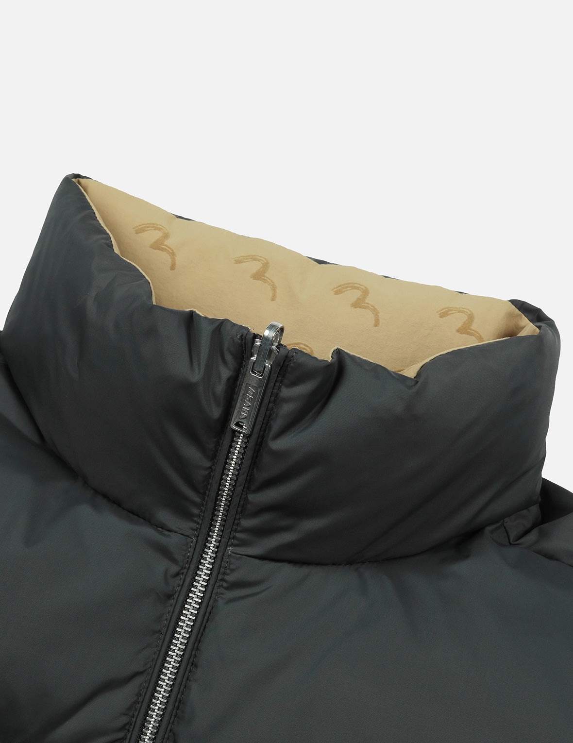 Seagull Print Loose Fit Reversible Down Jacket - 12