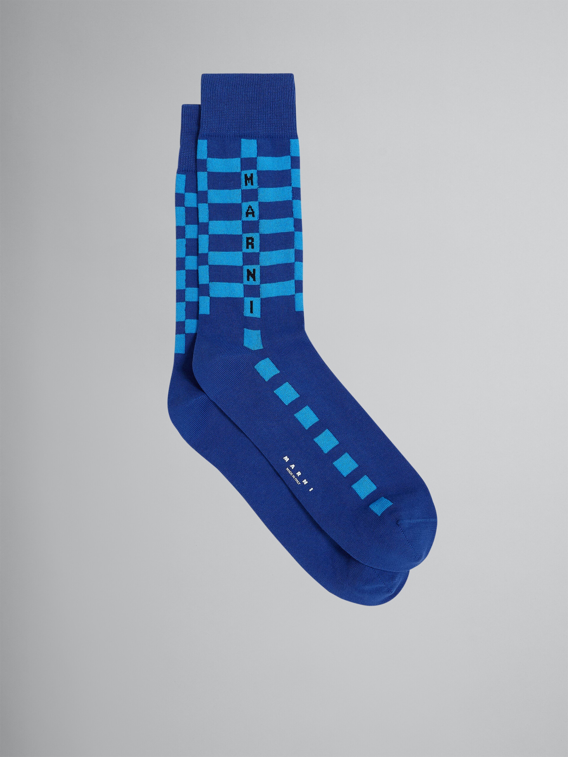 BLUE COTTON AND NYLON SOCKS - 1