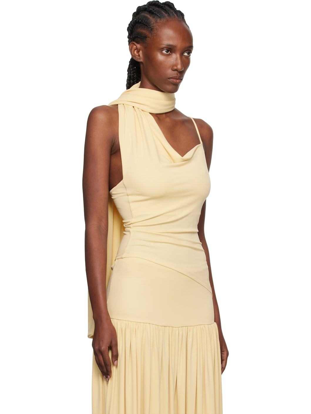 Yellow Asymmetrical Scarf Camisole - 2