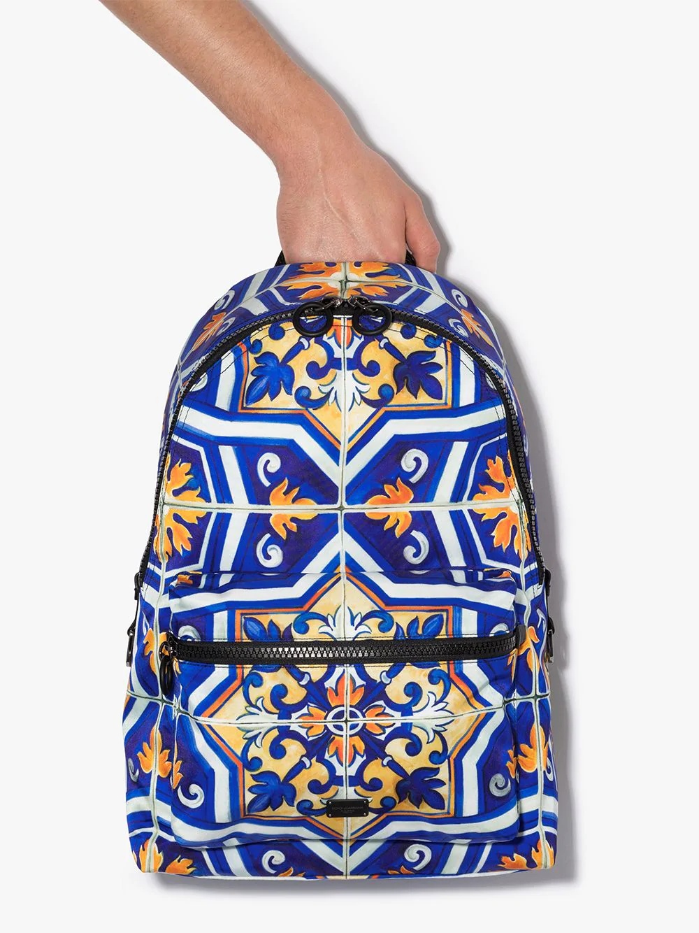 tile-print backpack - 6