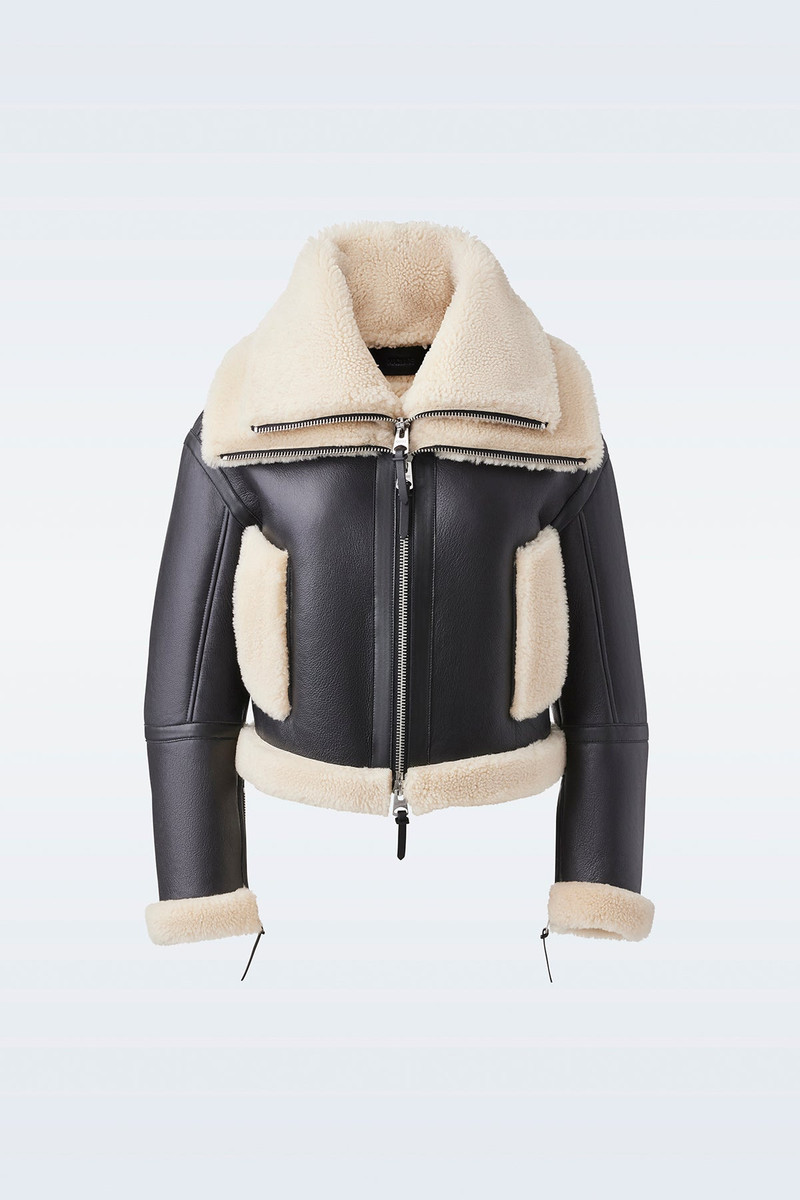 PENELOPA Sheepskin jacket with double collar 1