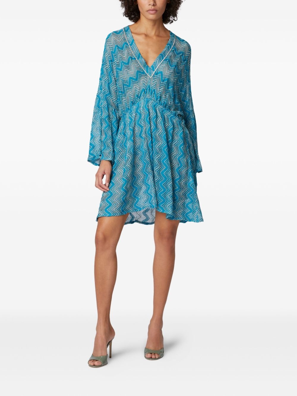 zigzag-pattern mini dress - 2