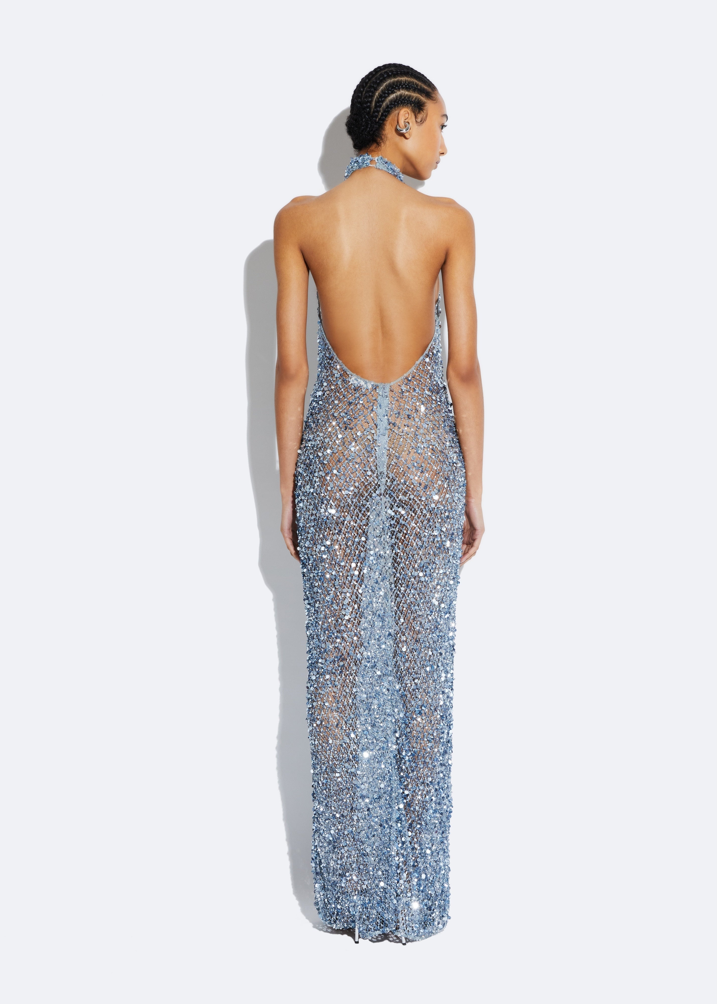 Mesh Sequin Gown - 3